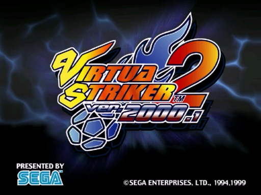 Virtua Striker 2 title screen for Sega Dreamcast
